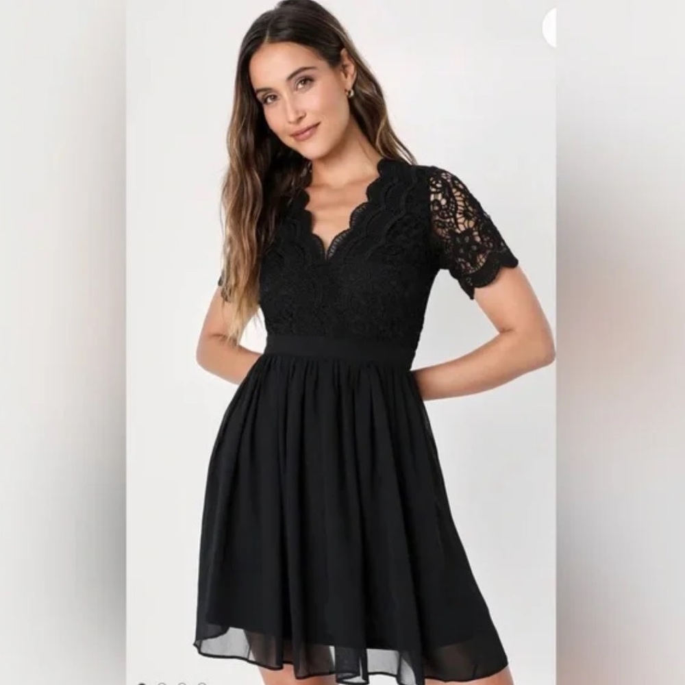 Lulus | Angel in Disguise Lace Skater Dress